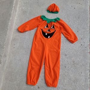 Vintage kids Pumpkin costume jumper cap size 6